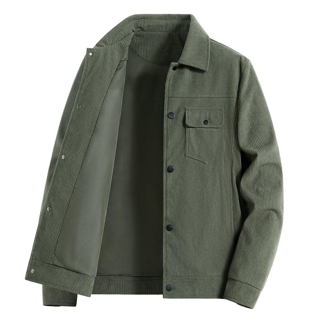 Loose Casual Versatile Corduroy Top Men's Spring and Autumn Tooling Jacket Large Size