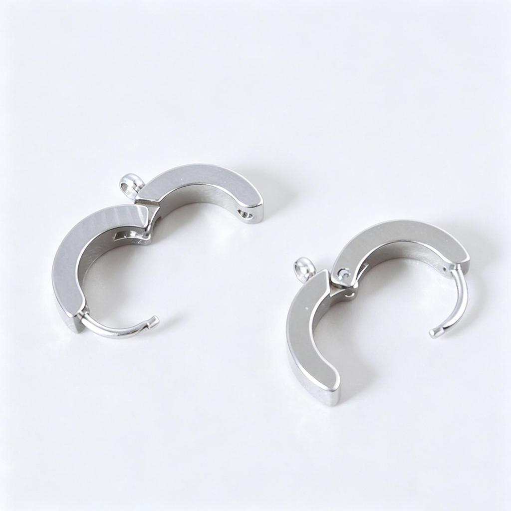 Unisex Stainless Steel Ear Cuff Hoop with Pendant, DIY Earring Jewelry Accessory