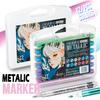 Premium ART WALKER Acrylic Metallic Ink Marker Paint Pen 5mm Soft Brush Tip for Card Making DIY Crafts Decorative Projects