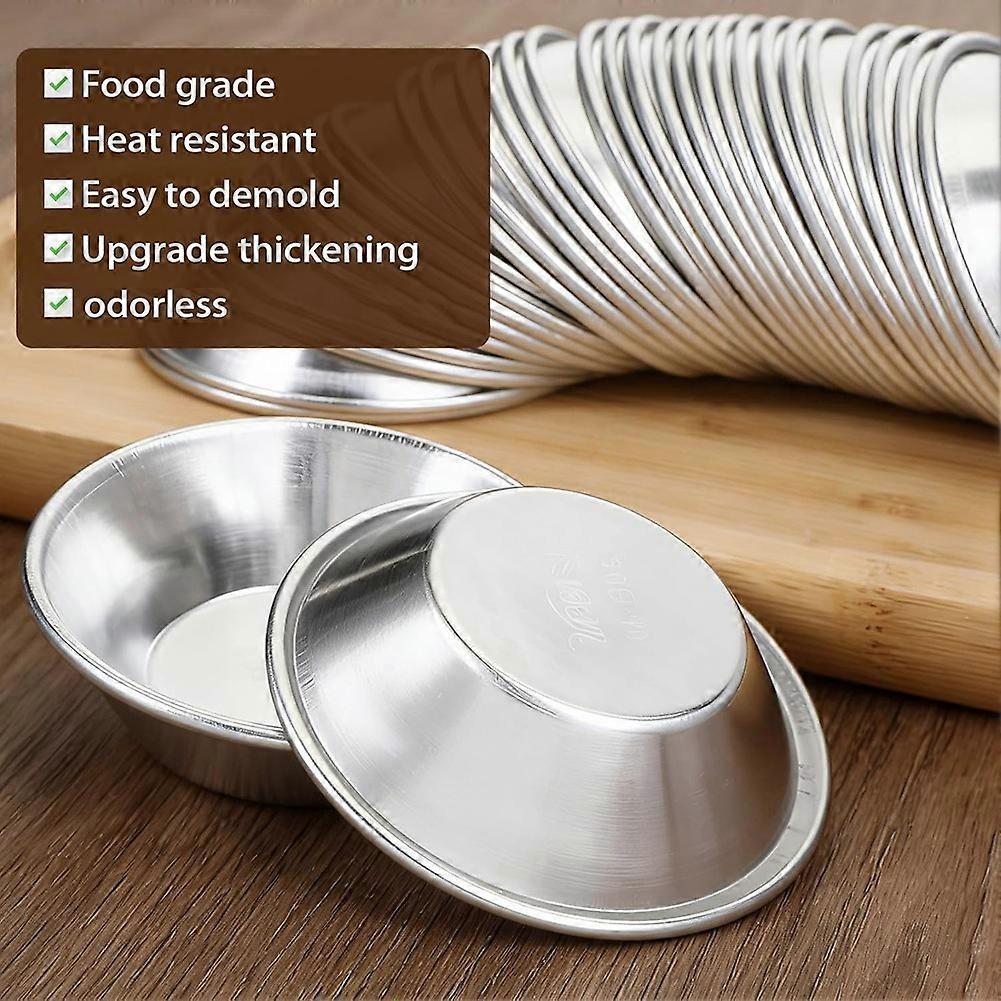 50 Pack Egg Tart Mold Mini Pie Muffin Cupcake Pans Aluminum Non-Stick Baking Cups for Pies Cakes