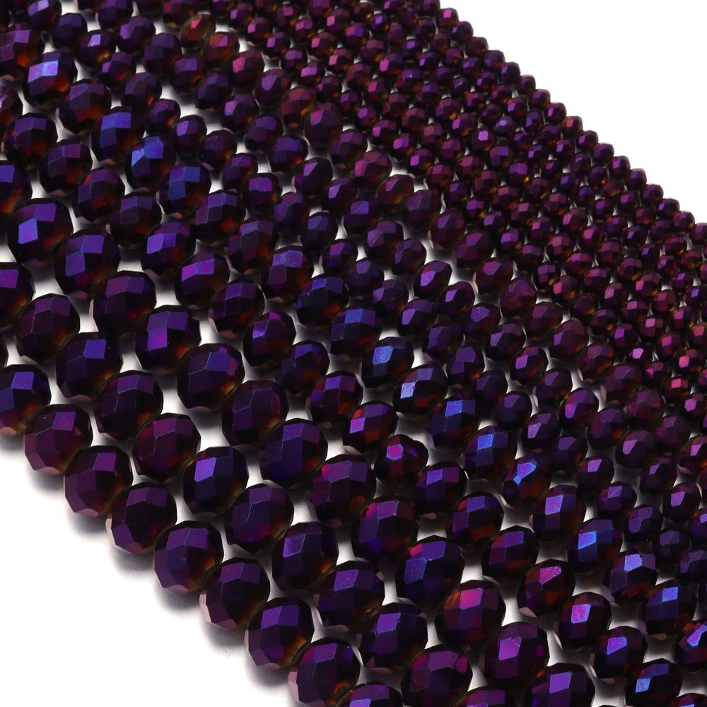 3/4/6/8/10mm Multicolor Crystal Glass Faceted Beads Rondelle Spacer Flat Abacus Bead For Jewelry Making DIY Necklace Accessories
