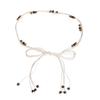 Ethnic Bohemian Waist Rope Cord With Wooden Beads For Relaxed Boho Style