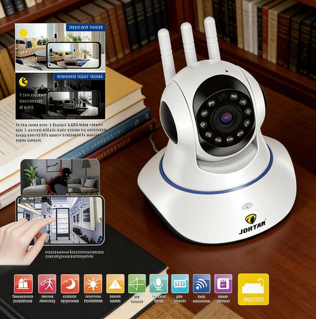 Telecamera di sicurezza da pavimento, sensore CMOS da 2 megapixel, visione notturna a infrarossi, connettività Wi-Fi e controllo PTZ