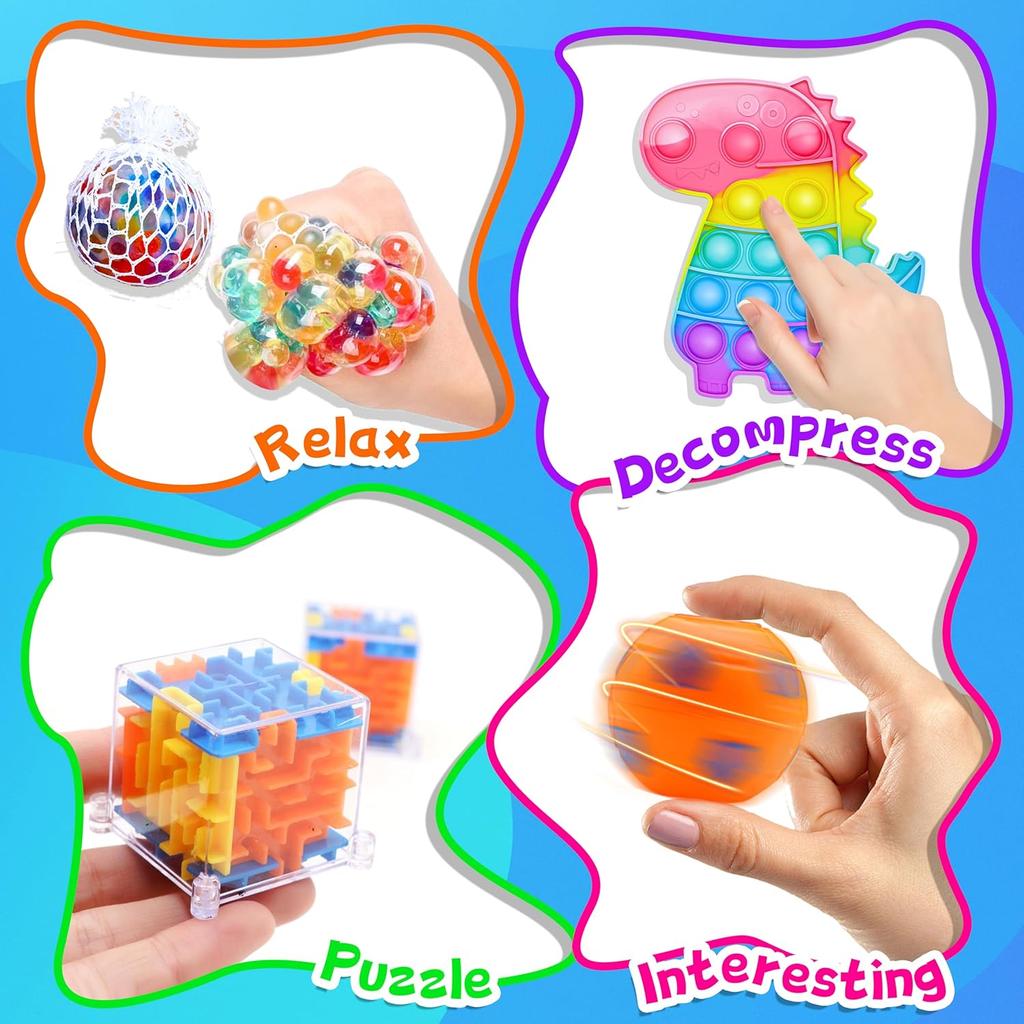 1000pcs Party Favors Goodie Bags for Kids, Fidget Toys Pack, Stocking Pinata Stuffers, Birthday Gifts, Classroom Prize, Treasure Box, Carnival