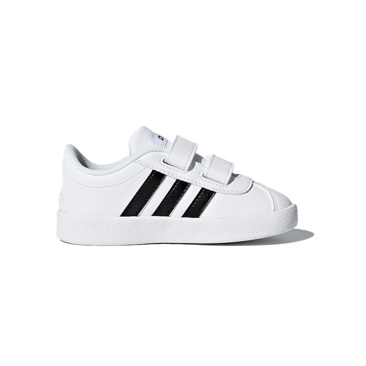 adidas VL COURT 2.0 Balance Low Top Toddler Shoes White Black Infant And Toddler DB1839