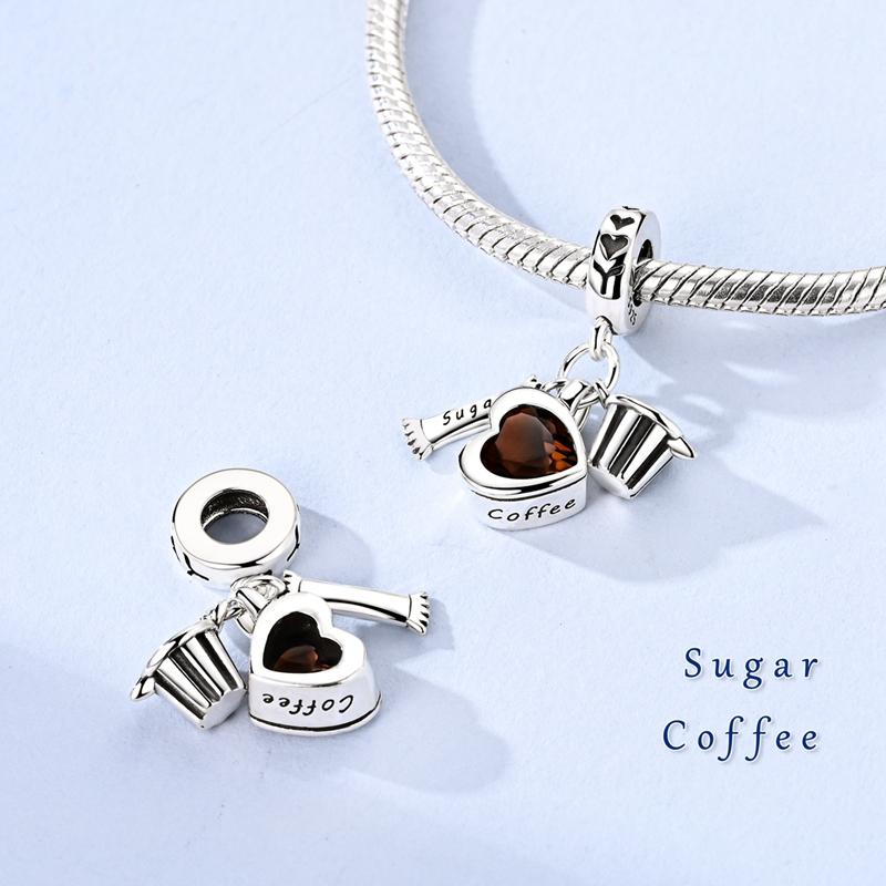 Classic 925 Coffee Cup Charms Tea Cup Beads Fit Bracelet Necklace Pendant Women Bracelet DIY Fine Jewelry Gift