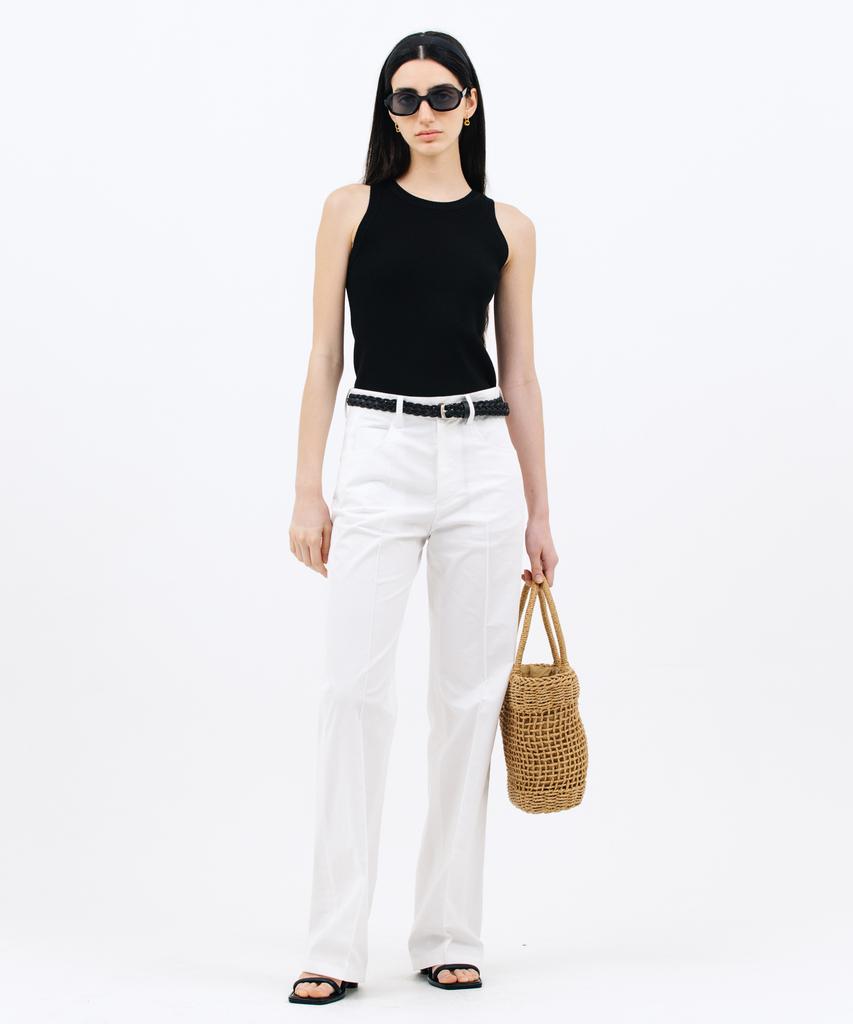 JUN BY JUN K Pintuck Cotton Pants_White