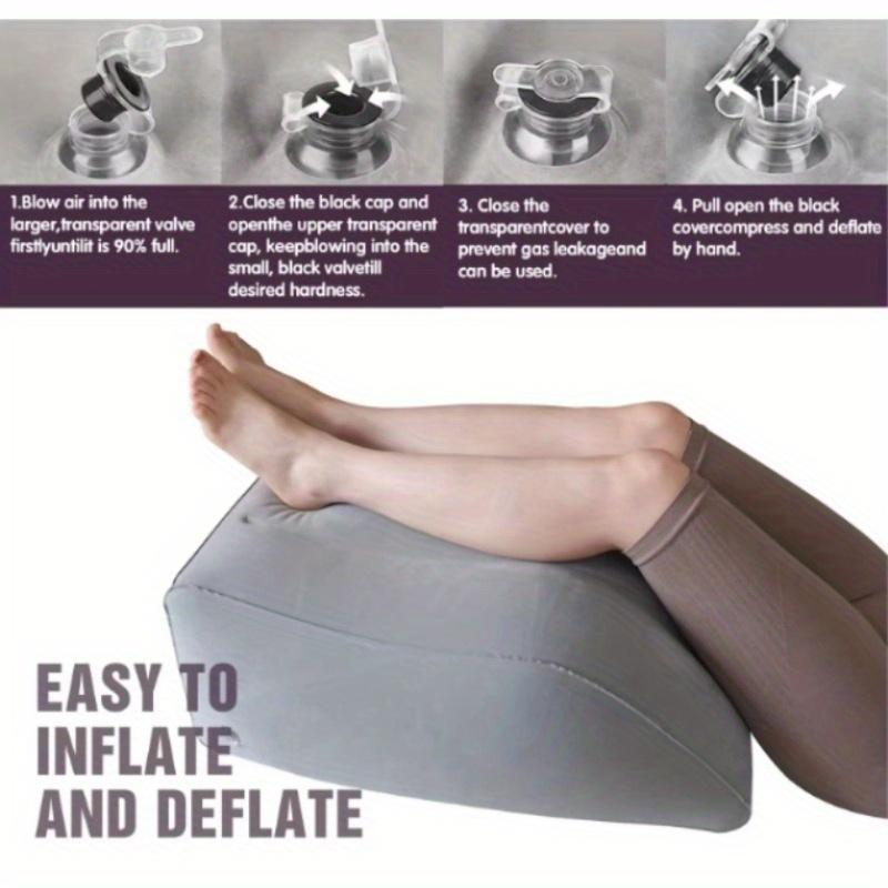 1pc Inflatable Leg Pillow Wedge Pillow Knee Relax and Relieve Fatigue Travel Mat Flocking Portable Mat