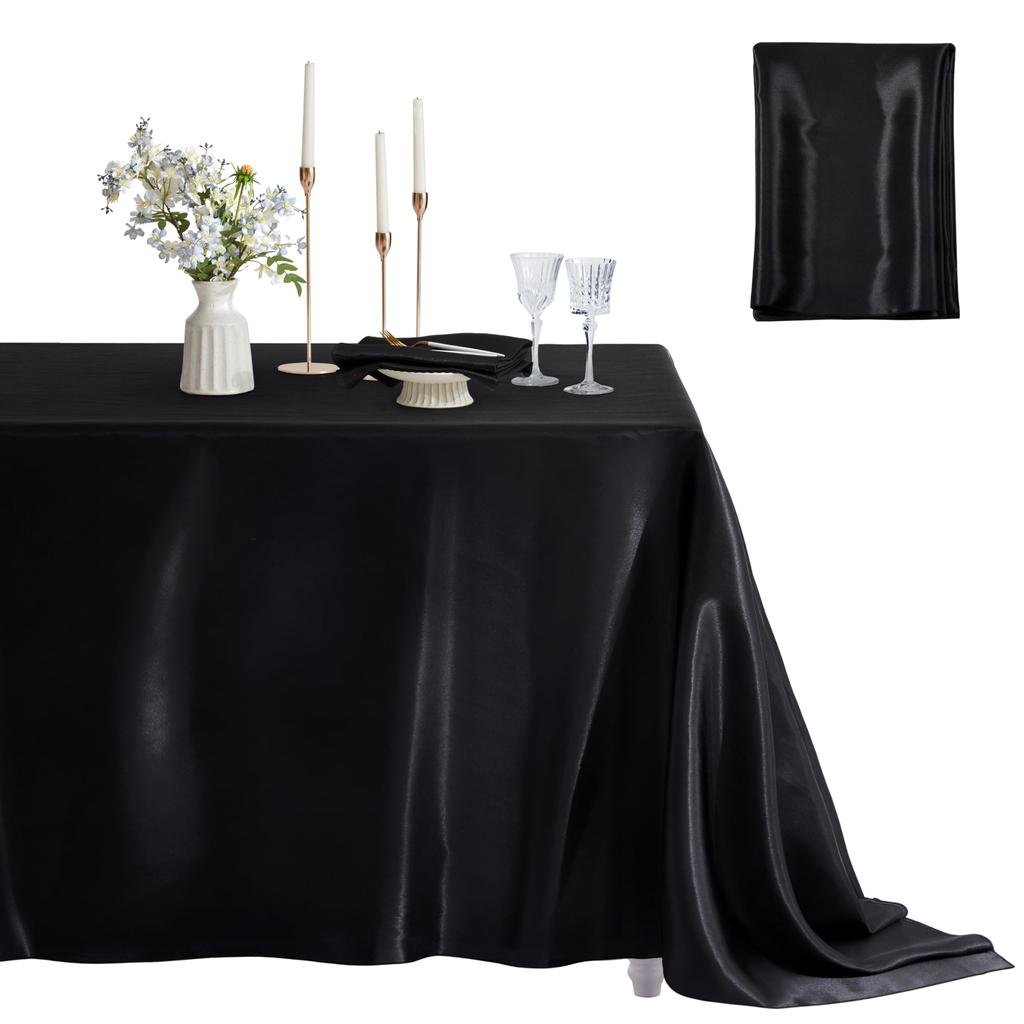 1 Pack Rectangle Tablecloth Stain Resistant Wrinkle Free Silkly Table Cloth, Satin Dining Table Cloths for Dining Room, Indoor