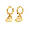 Golden Heart Pendant Earrings Stainless Steel Dangle Earrings Hypoallergenic Light Luxury Jewelry for Women and Men Daily Gifts