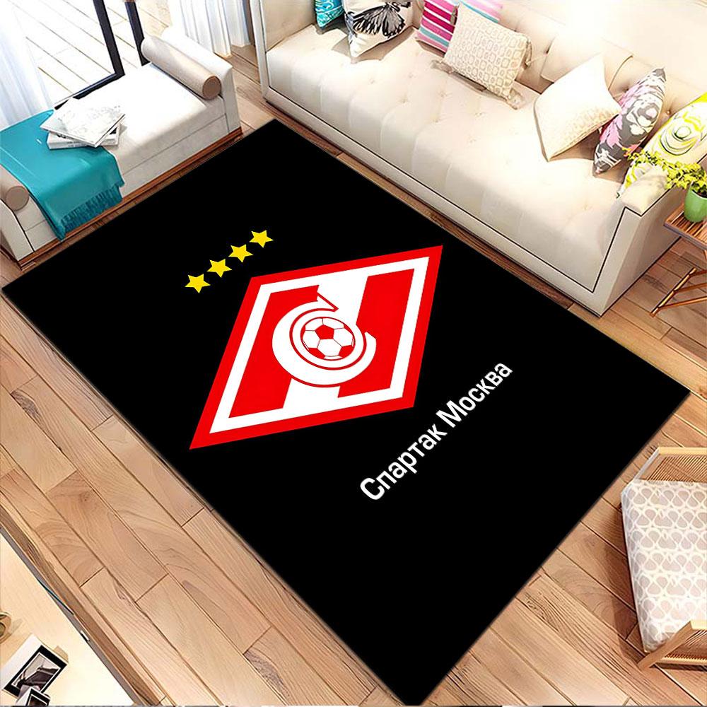 Spartak Moscow Logo with Soccer Ball Patterned carpet, non slip mat suitable for living room and bedroom sofas
