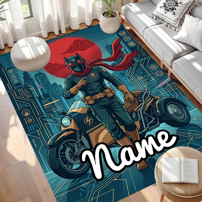 Custom Name Personalized Knight Rider Print Carpet, Versatile Home Decor Rug, for Playroom, Apartment, Balcony, Entryway, Hallway Gift