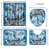 1/4 Wolf eyed wolf shower Curtains, Toilet Seat Decoration, Shower Curtain with Carpet and Toilet Lid, 12 70.8x70.8 inch Hooks