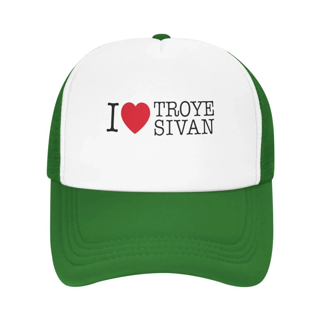 I Love Troye Sivan Very Much Hiking Mesh Baseball Caps For Womens Unisex Male Beach Golf Hat Hip Hop Trucker Cap