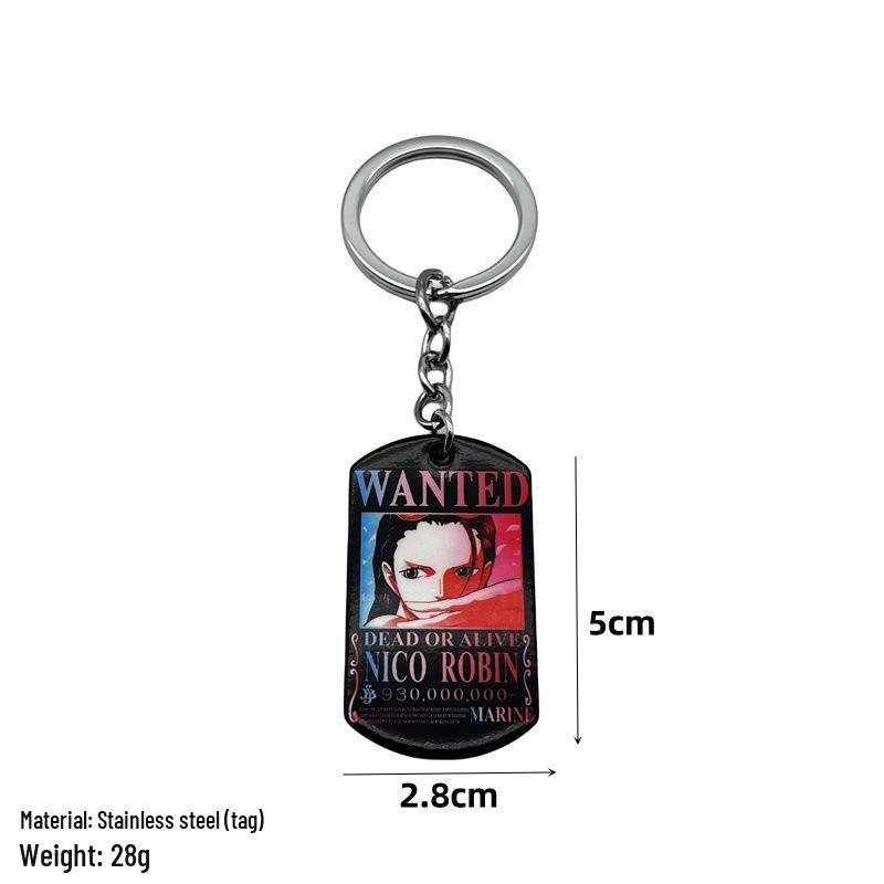 Anime Klíčenky - Styl Naruto, One Piece, Ninja a Douluo - Kovové Přívěsky s Barevným Potiskem
