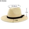 Design Mărime 60CM Pălărie de Soare din Paie pentru Bărbați și Femei Stil Britanic Panama Pălării pentru Biserică Jazz Pălării pentru Vacanță de Vară pe Plajă