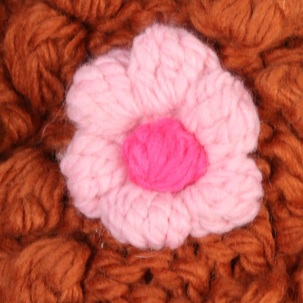 Women's Floral Round Neck Long Sleeve Cable Knit Cardigan