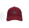 Calvin Klein Cotton Twill Baseball Cap, Contrast Off-White Calvin Klein Letter Embroidery Curved Brim Vintage Red Minimal Casual Sun Hat 4G5004G-WCV