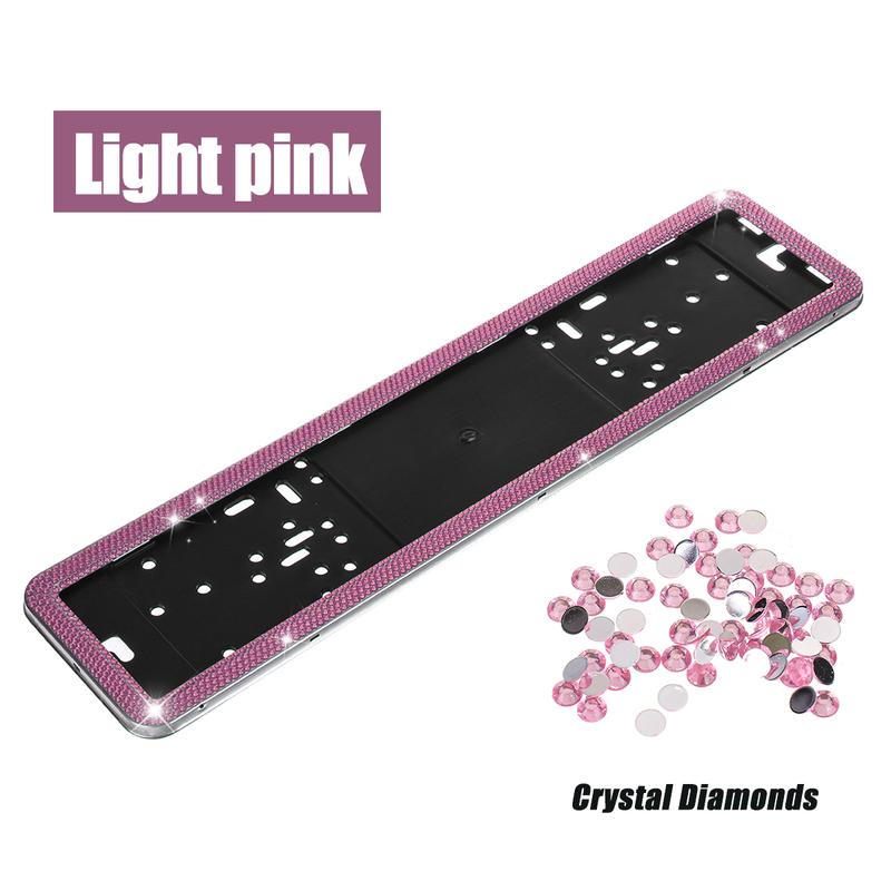 1PCS Universal an License Plate Frame Russian Car Licence Number Plate Frame Crystal Diamonds License Plate Holder