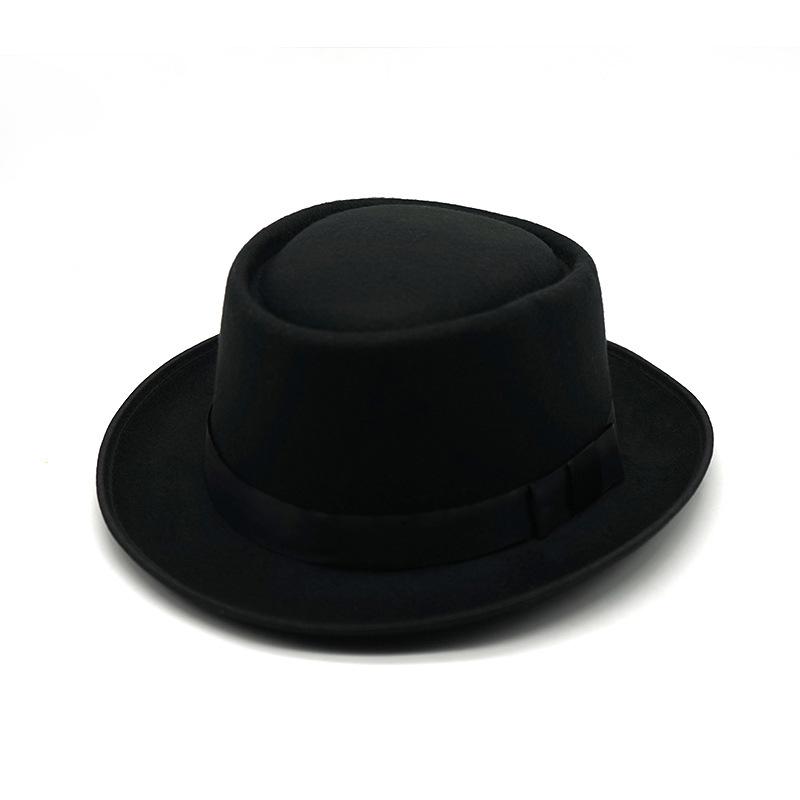 Mens British Style Bowler Hat Wool Felt Classic Vintage Retro Gentleman Costume Accessories Black Gray Burgundy