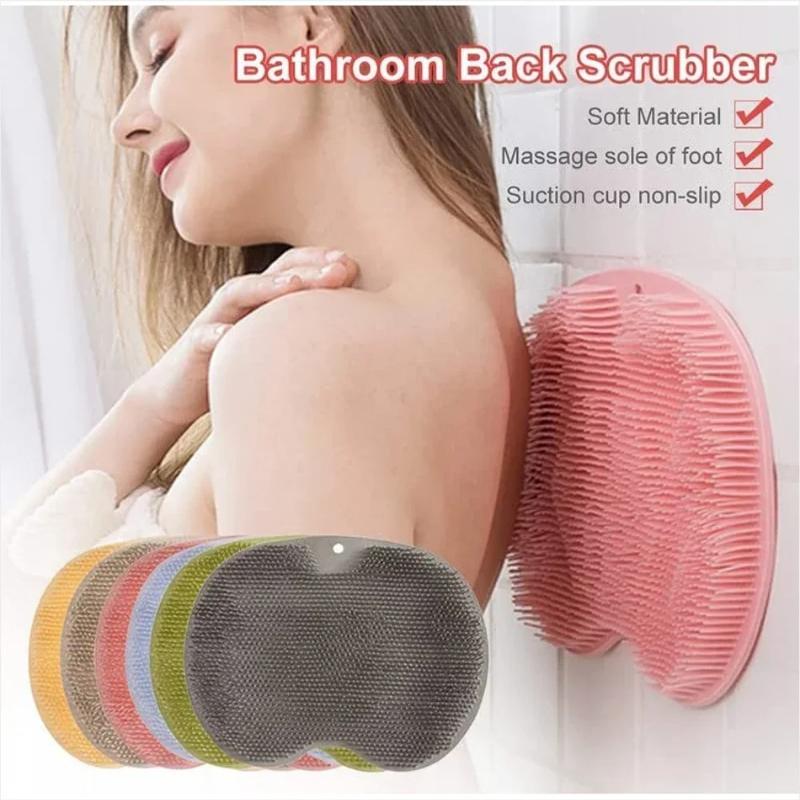 Shower Foot Back Scrubber Silicone Bath Massage Pad Bath Massage Cushion Brush with Suction Cups Wash Foot Mat Exfoliating Brush