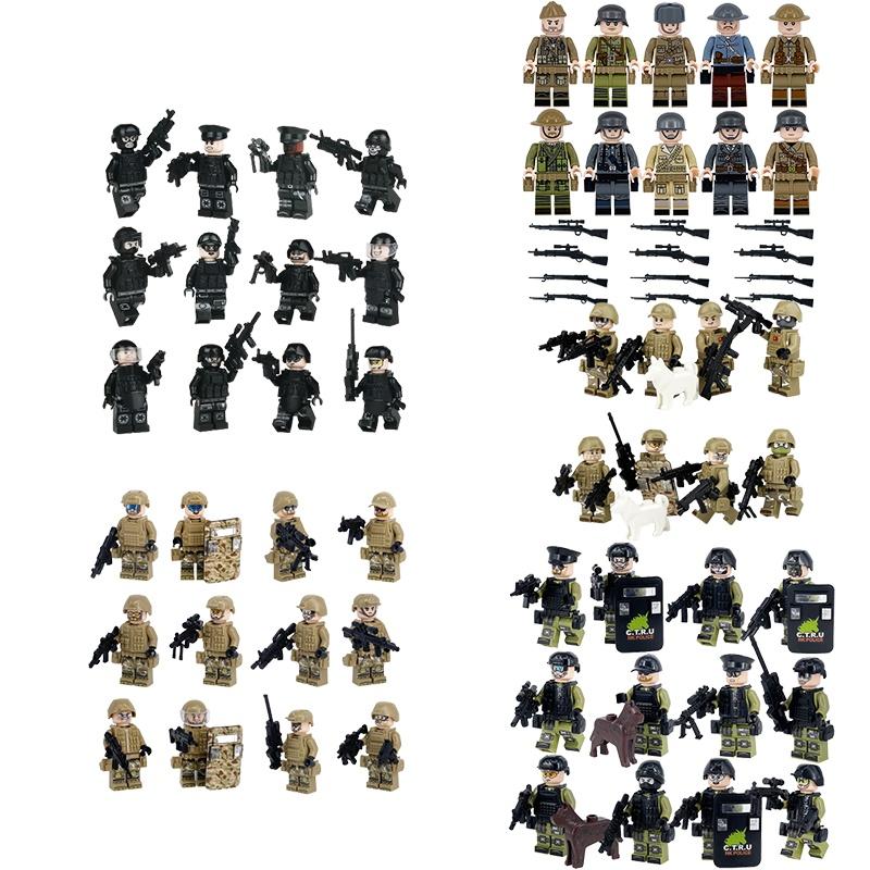 Special Forces Mini Action Figures Complete Set Of 12 With Movable Joints And Weapons