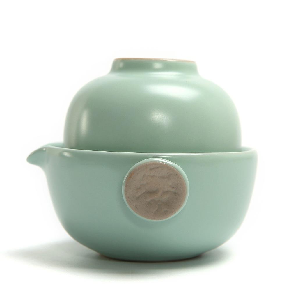 Direct Sales Ru Kiln Kuaike Cup, A Cup Of Ceramic Kung Fu Tea Set, Travel Portable Teacup, Teapot Customization