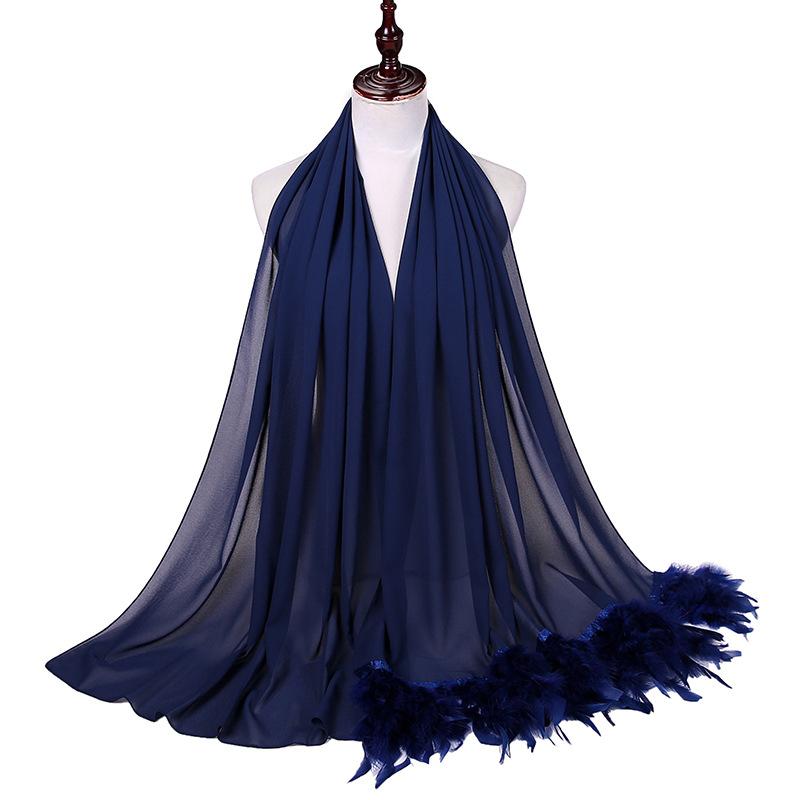 Новая Летняя Мода Элегантный Женский Шелковый Шарф Пляжное Обертывание Шали Шифон Перо Однотонный Солнцезащитный Бандана Хиджаб Женский Шарф Парео One Size& 8Y