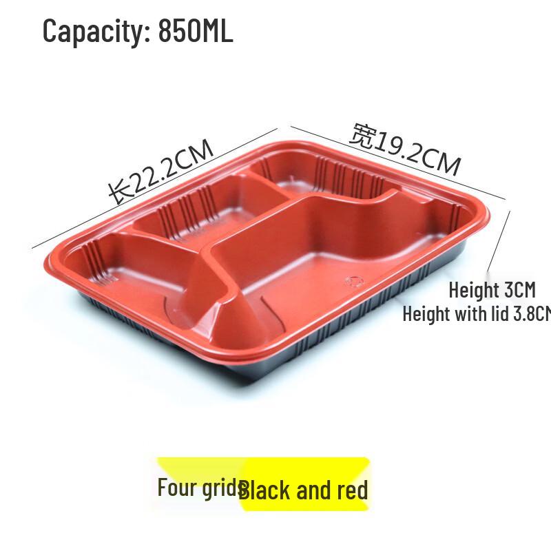 Handon Disposable 4-Compartment Round Food Containers