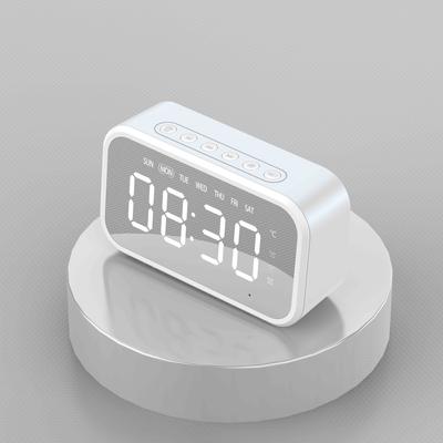 Table Clock Bluetooth Wireless Audio Mini LED Mirror Digital Alarm Clock Temperature Weekend Display Desk Clock