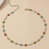 European and American creative fashion drip alloy flower necklace anklet simple and versatile design metal chain jewelry