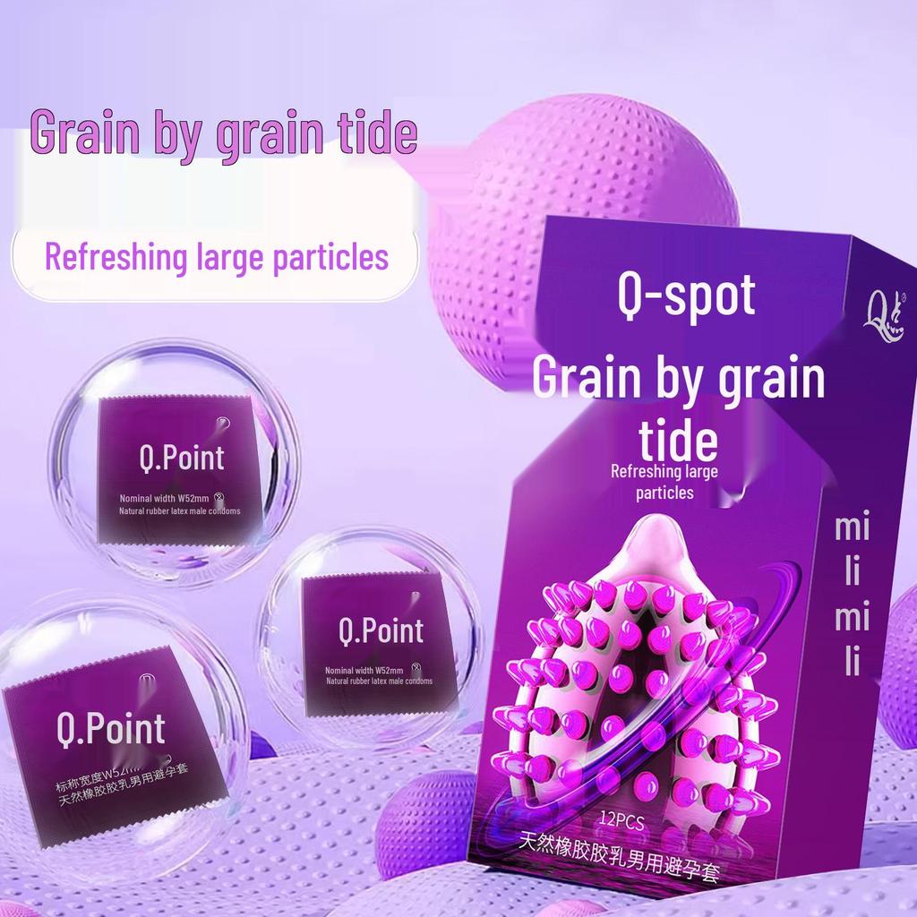 Q Point Ultra-Thin Stimulating Condoms with Clitoral Wolf Tooth Texture - Long-Lasting Safety for Couples.