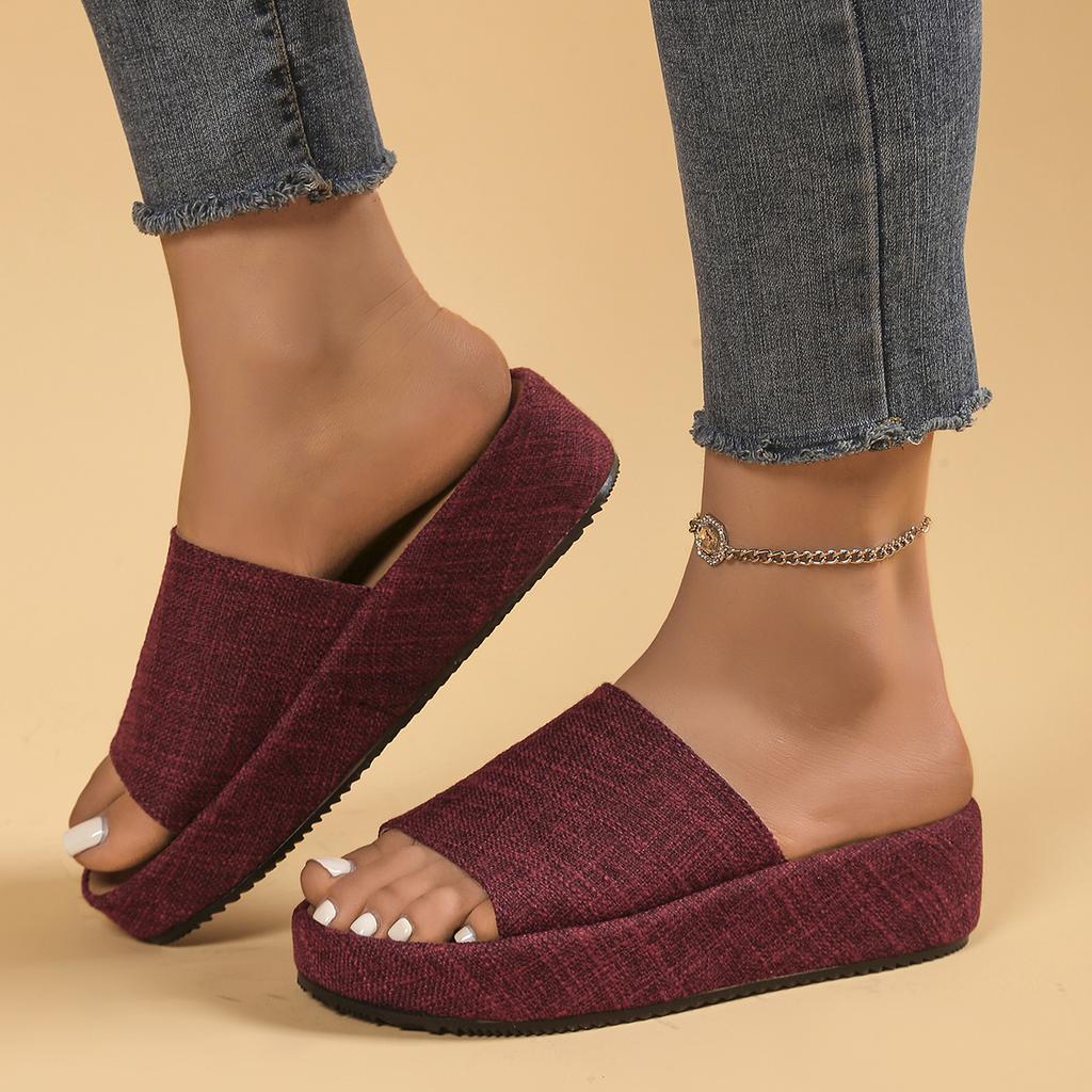 Fashion Lady Slippers Shoes Retro Womens Summer Flip Flops Casual Slippers Flat Sandals Beach Open Toe Flat Slippers for Women Slides