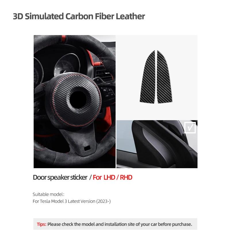 Betterhumz For Tesla 2018 Model 3 Highland Model Y Juniper 2025 Made of Alcantara Car Interior Door Speaker Decor Trim Stickers