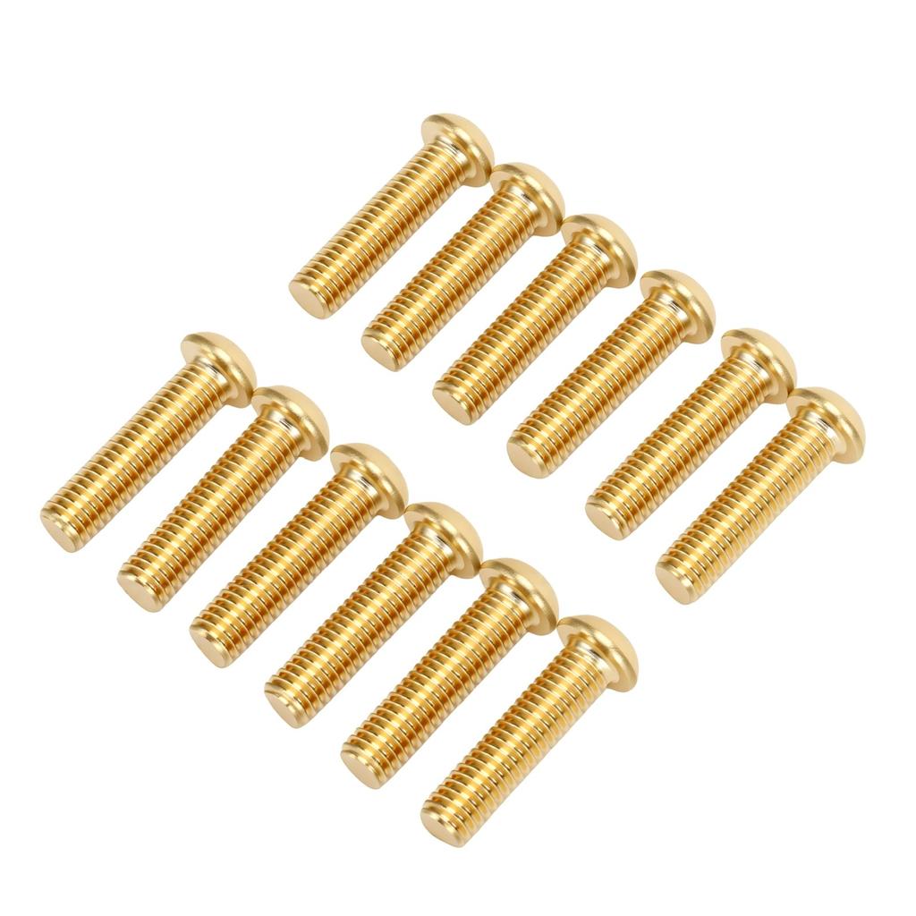 12 pièces Vis à tête bombée en laiton M8x30mm Inoxydables Vis machine en laiton massif pour tâches d'atelier
