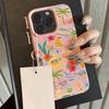 Dreamy Cool Flower Lily Luxury Lichee Leather Pattern Phone Case For iPhone 17 16e 16 15 14 13 12 11 Air Pro Max Plus X XR XSMax