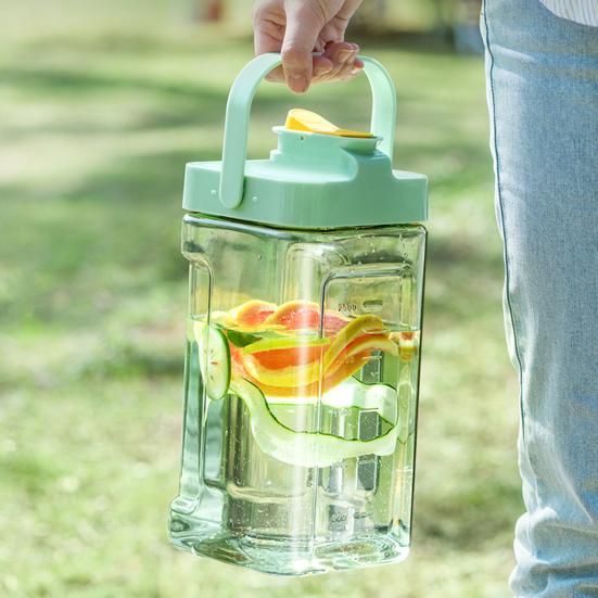 3.5L Cold Kettle with Faucet Funny Sticker Large Capacity Water Jug Fruit Teapot Lemonade Bucket Clear