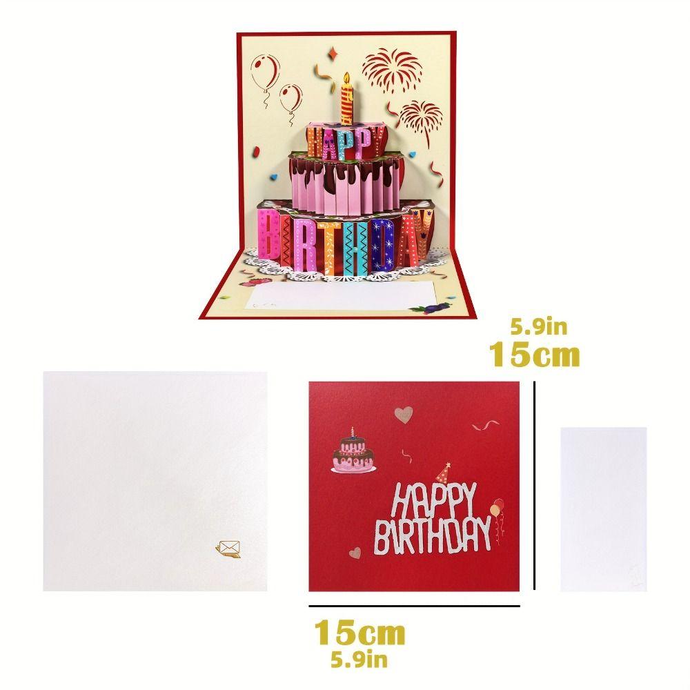 Chocolate Cake Happy Birthday Card 3D Pop-Up Gift Card New Greeting Card