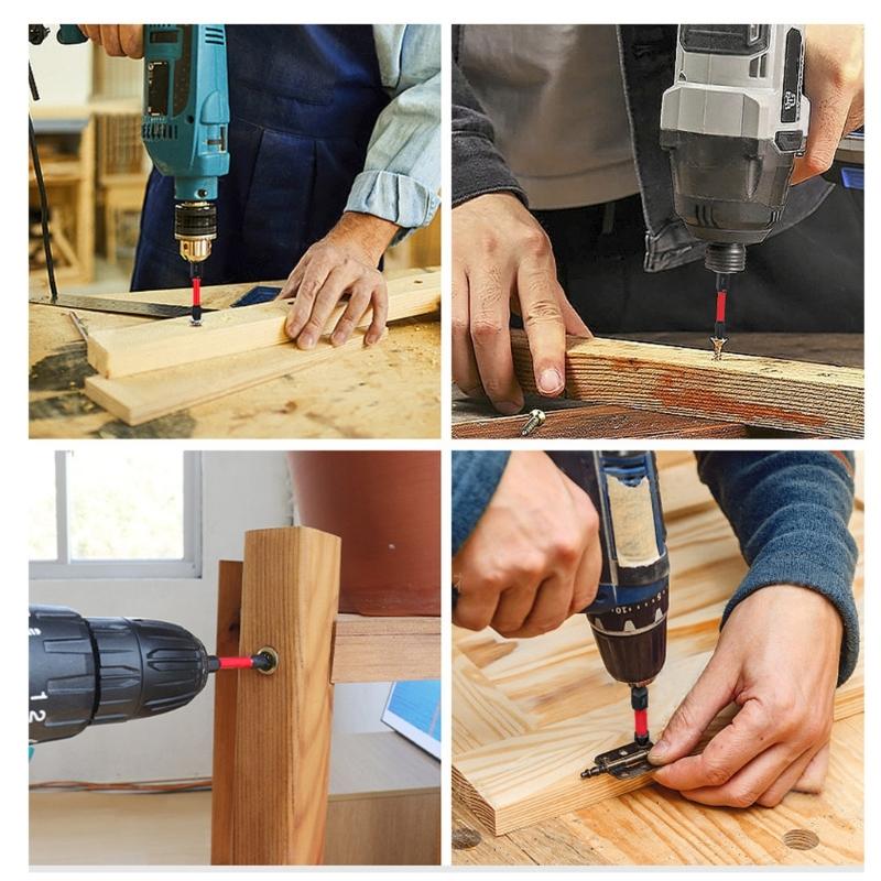 Magnetic Head Crosses Screwdriver Bit Durability Steel Construction Shock Resistant Drill Bit With Keychain Storage