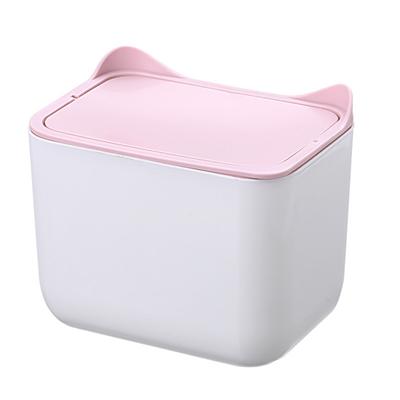 Organizador ecológico conveniente mini lata de lixo de mesa de grande capacidade com tampa cesta de lixo