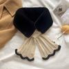 Soft waxy imitation rabbit hair knitted wool scarf female winter tide mermaid versatile student scarf