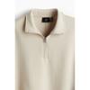 H M tHerMolite Loose Fit Zip Top sweatsHirt ligHt Beige