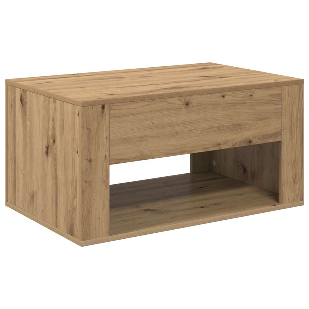 Artisan Oak Coffee Table 80 X 50 X 40 Cm Engineered Wood
