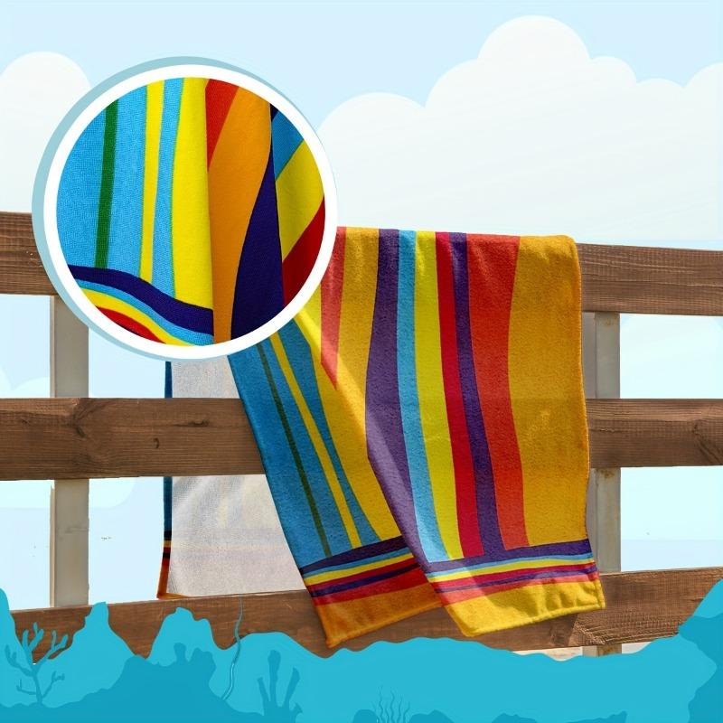 1PC Oversized Striped Beach Towel - Super Soft Microfiber Material, Fast Drying and Machine Washable, Beach Towel