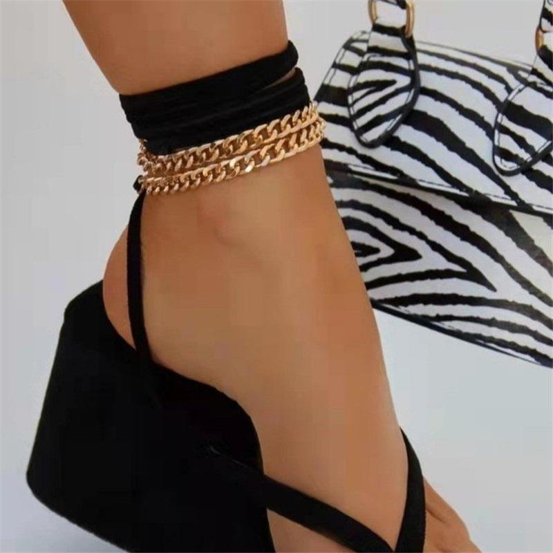 Damen Freizeitsandalen Dicke Sohle Riemchensandalen