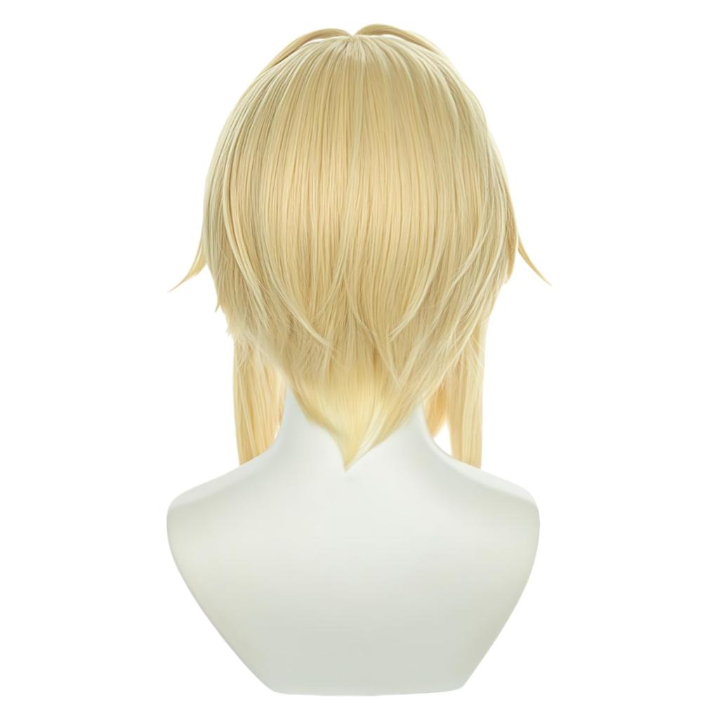 Genshin Impact Hotaru Wig, Heat-Resistant, Cosplay Wig with Net, for Events, School Festivals, Cultural Festivals, and Photo Shoots, Traveler Costume