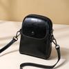 Retro oil wax cowhide small bag mobile phone bag new leather women's bag shell bag versatile shoulder messenger bag