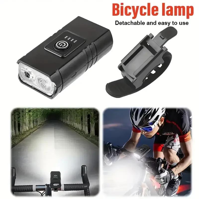 Bicycle Headlight LED Bike Front Light Type-C Rechargeable Bike Lamp Ultralight Handlebar Lights Waterproof Cycling Flashlight