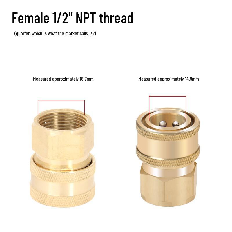 High-Pressure Water Gun Quick Connector for Car Washer, Pipe Cleaning Machine, Copper Accessories