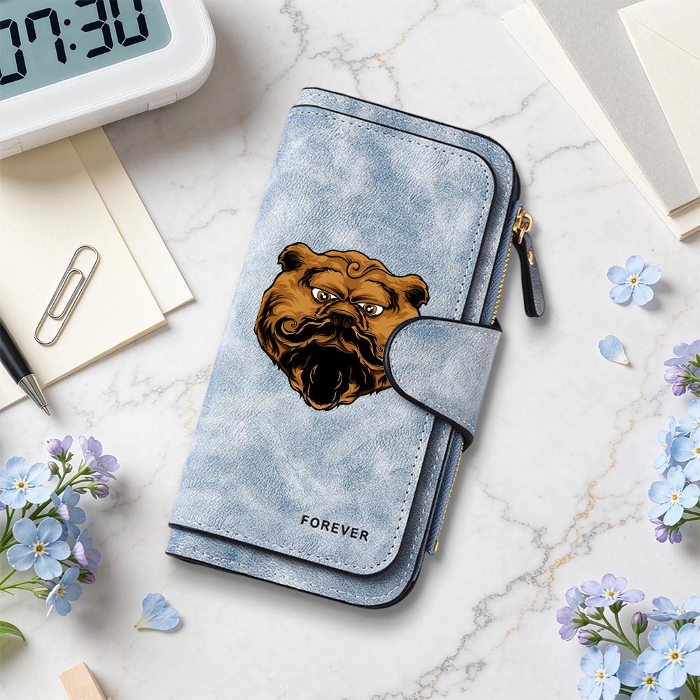 Brussels Griffon Print Long Wallet Forever Stylish Multi Slot Purse Portable Casual Daily Card Holder